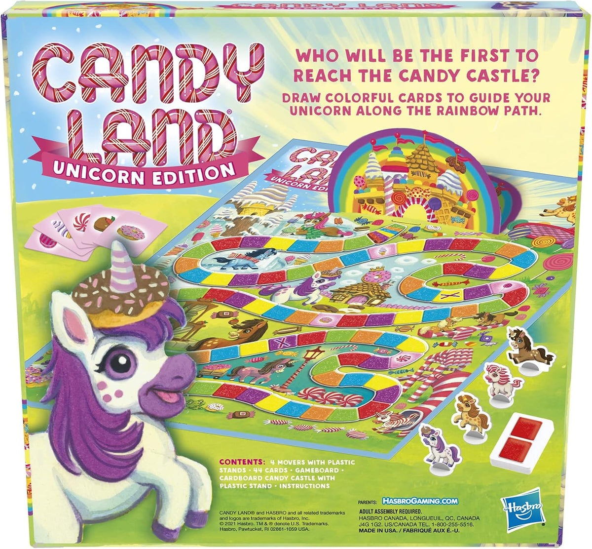 Hasbro Gaming Candy Land Unicorn Edition - Juego de mesa preescolar...