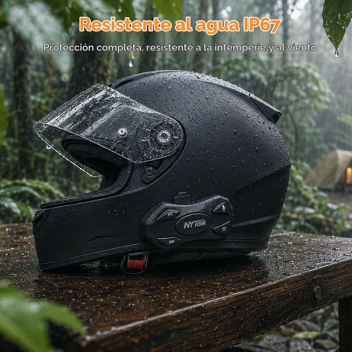 NYTALK N2 - Casco de motocicleta de 2 vías con Bluetooth, para comp...