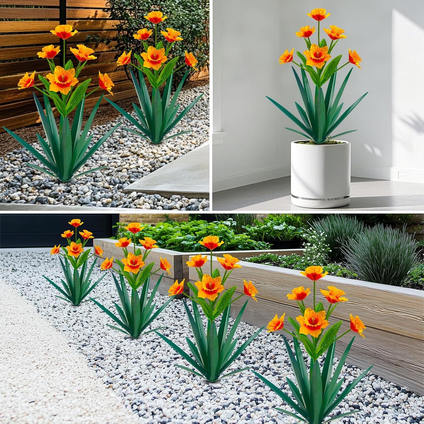 Homight Plantas de Agave de Metal para Decoración al Aire Libre, De...