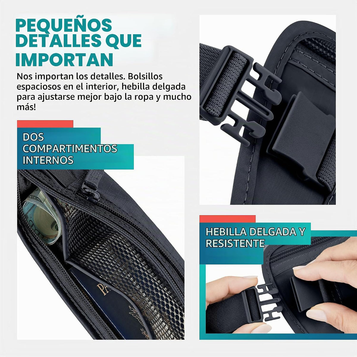 Alpha Keeper Cinturón de dinero de viaje oculto, cartera de cintura...