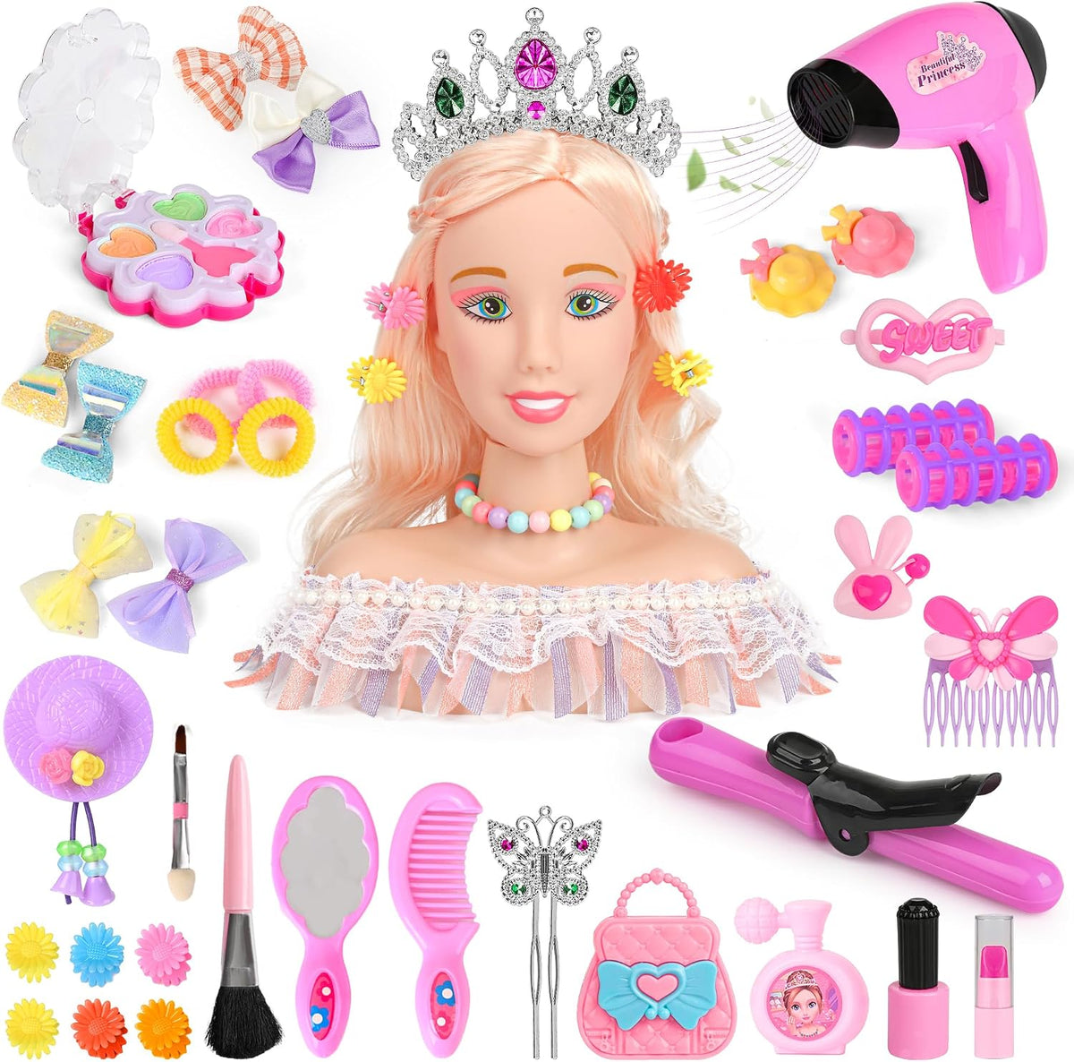 Everideals Kit de maquillaje para peinar cabello con 39 piezas para...