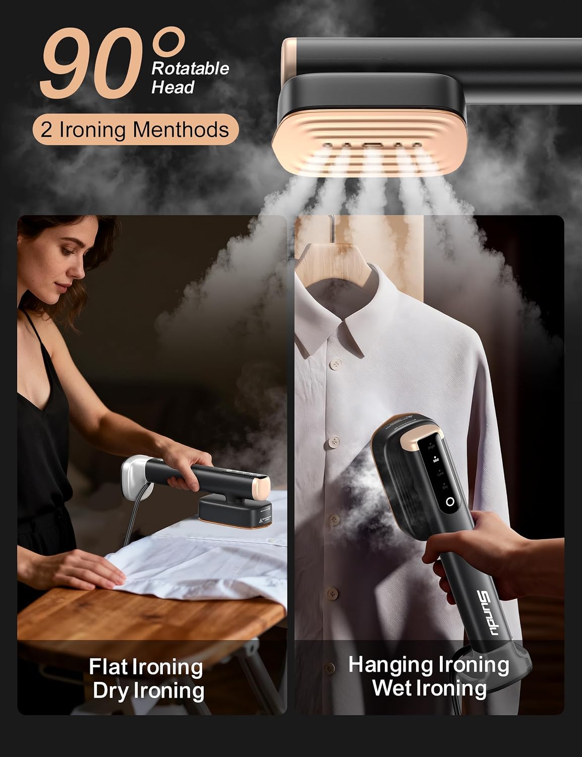 Sundu Vaporizador portátil de mano para ropa, calentamiento rápido...