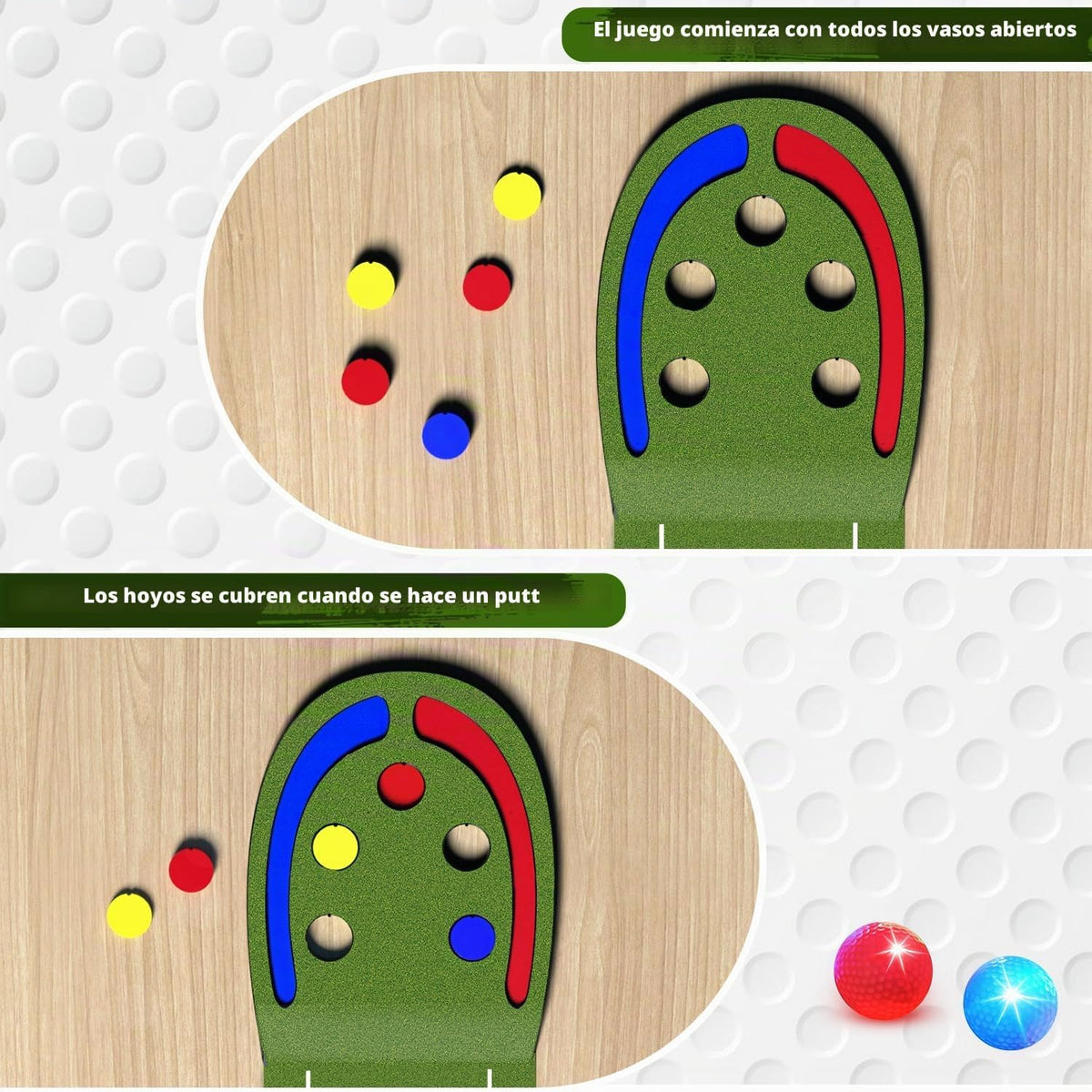 TERRAMUS Alfombrilla de Golf Mejorada para Niños, Verde con Agujero...