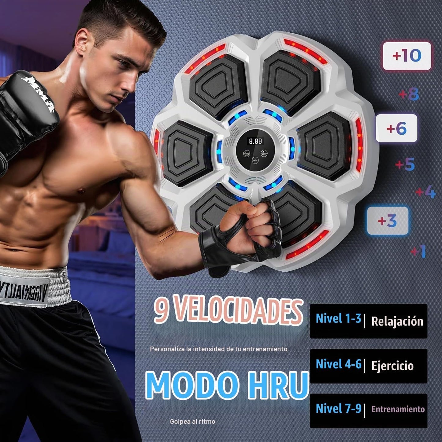LOLBOX Máquina de boxeo musical para adultos y niños, máquina de en...