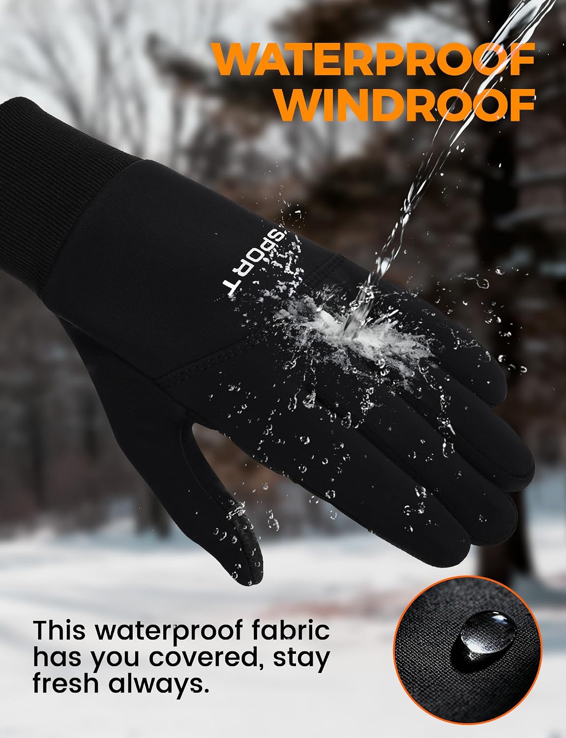 AURUZA Guantes de ciclismo para hombre, para invierno, clima frío,...