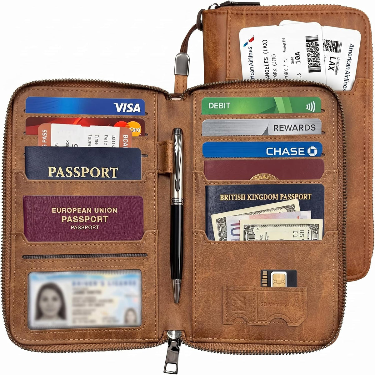 Soporte para pasaporte familiar para viajes, cartera de pasaporte c...