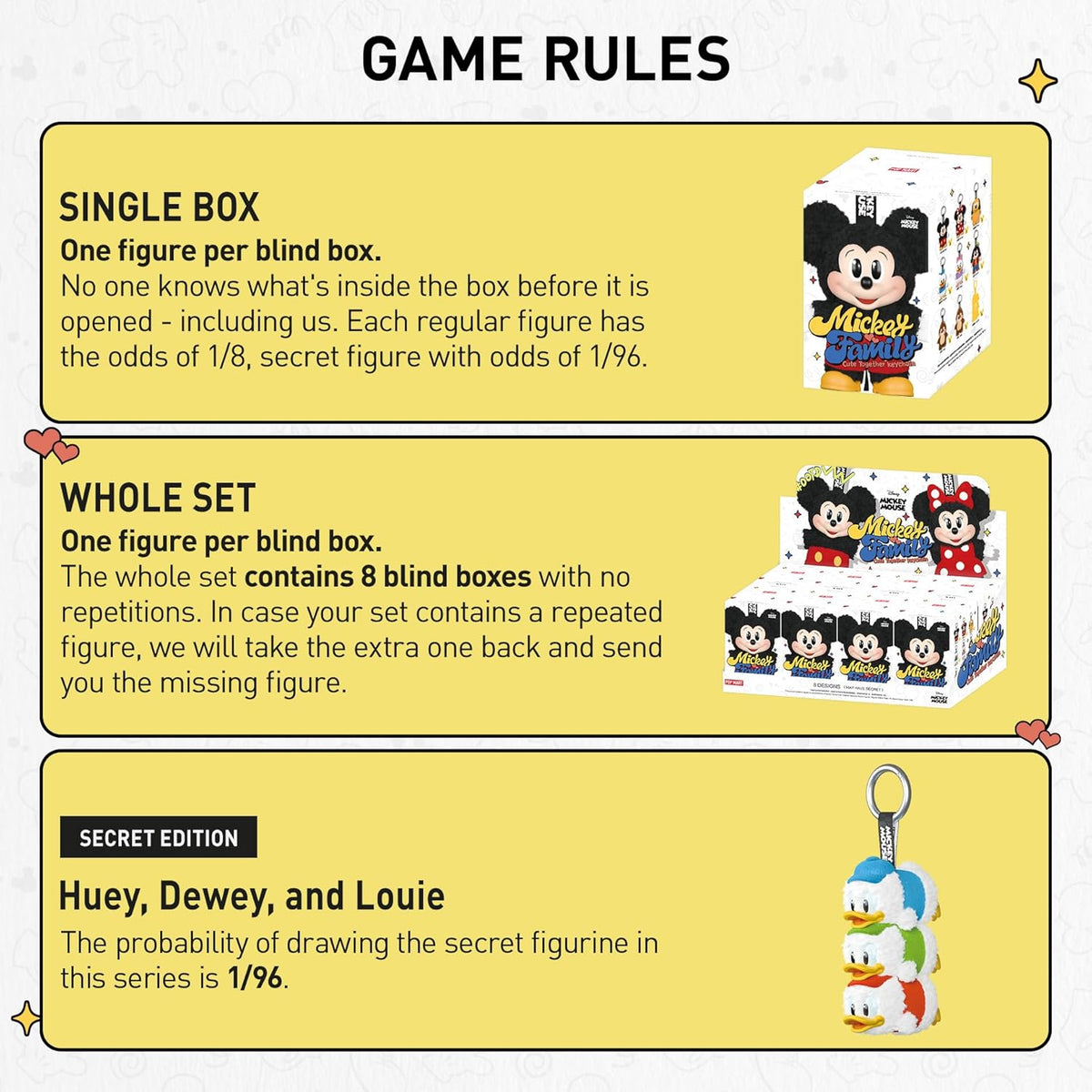 POP MART Mickey Family Cute Together Llavero Caja ciega, caja indiv...