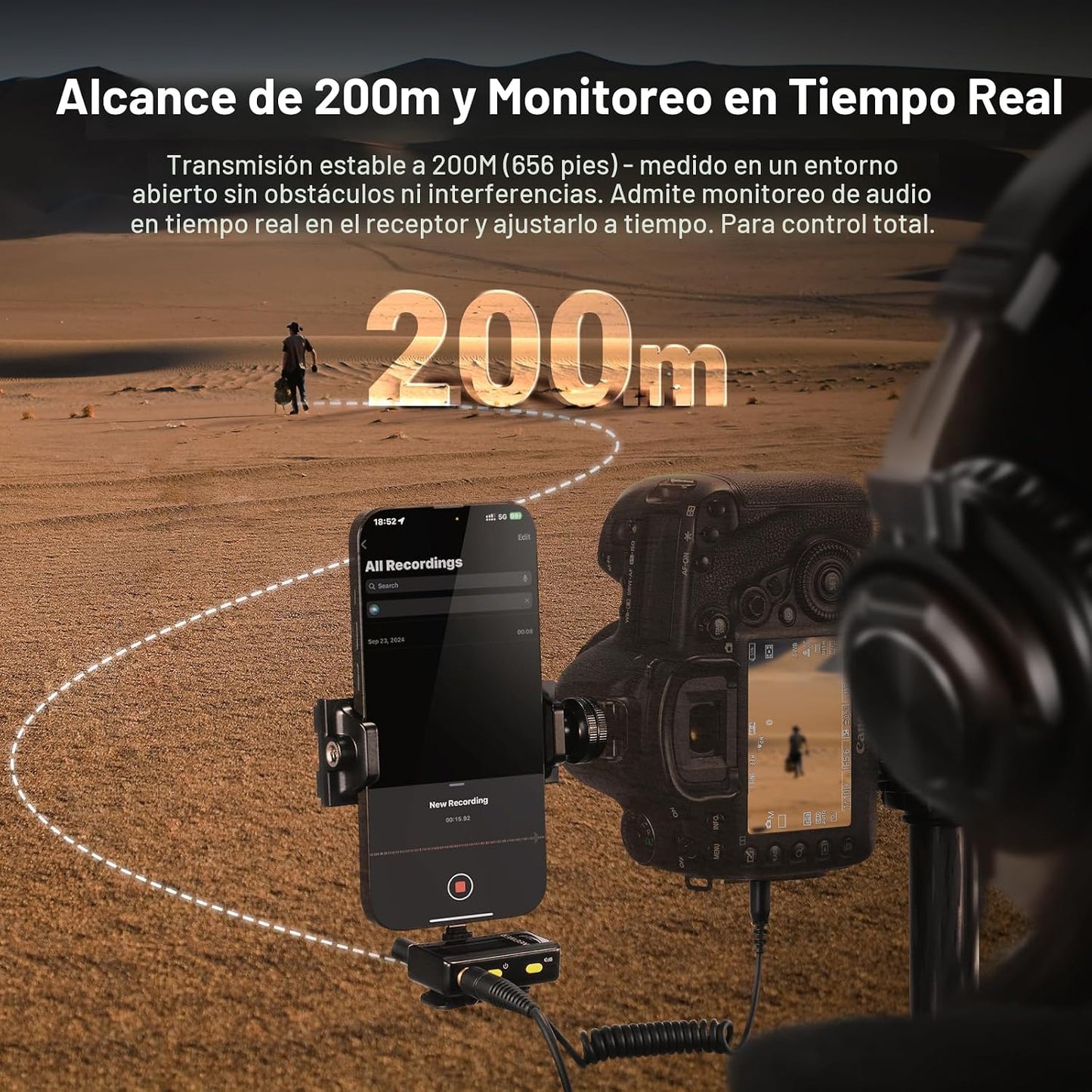 NEEWER CM28 Micrófono Lavalier inalámbrico, micrófono Lav con cance...