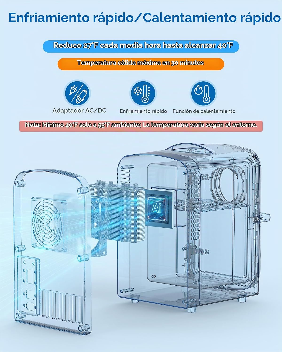 Electactic Mini refrigerador de 4L\/6 latas para encimera de dormit...