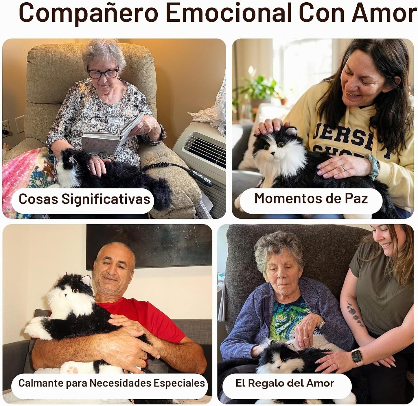 Chongker - Animales de peluche realistas para ancianos | Gato robót...