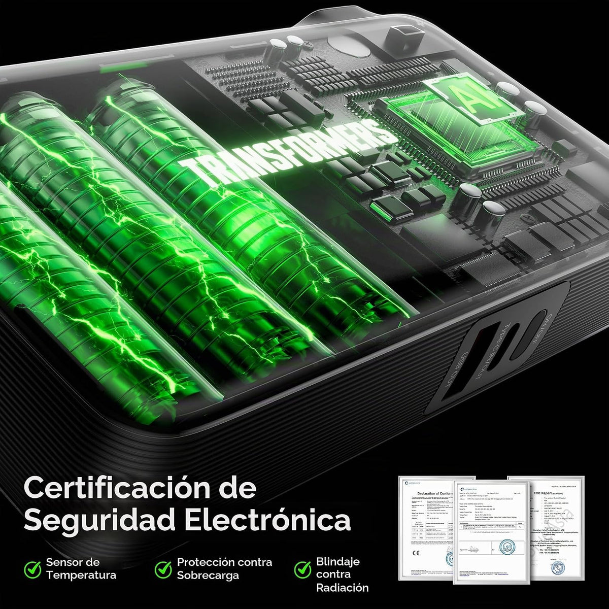Transformers Cargador portátil 3 en 1, banco de energía de viaje de...