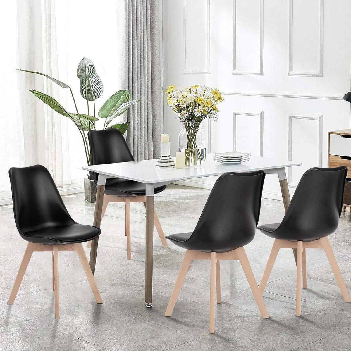 OLIXIS Juego de 4 sillas de comedor, sillas decorativas modernas de...