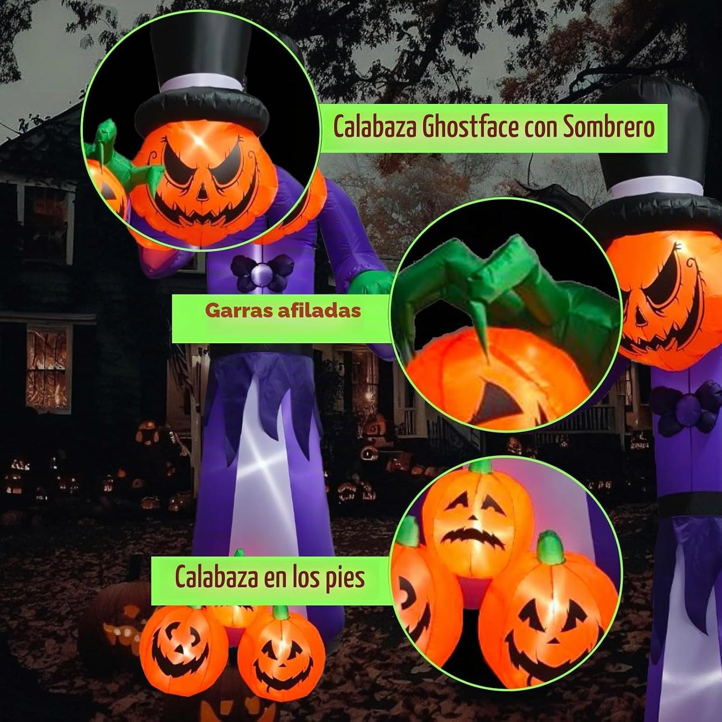 ZOOMATOOE Parca de calabaza inflable gigante de Halloween de 11 pie...