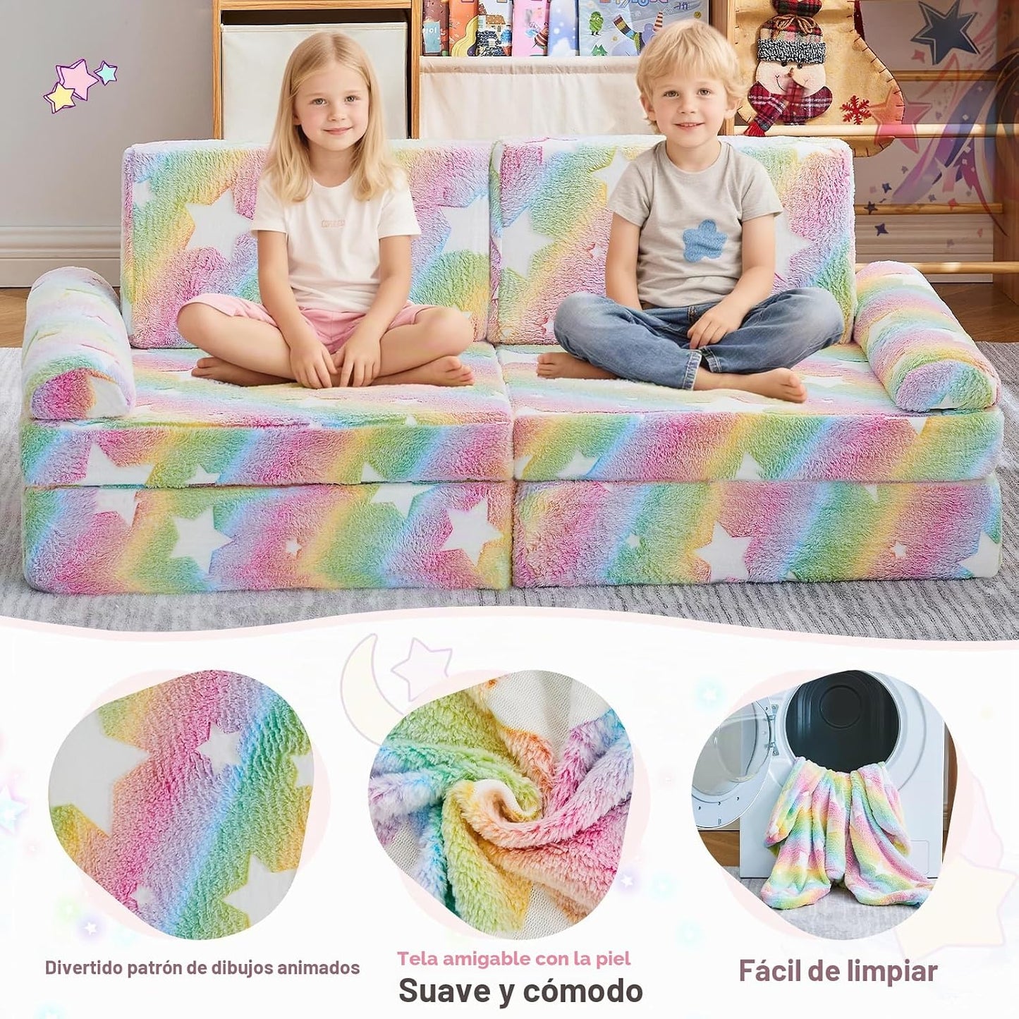 IFNOW Sofá Modular para Niños, Sofá para Niños Pequeños, Sofá Secci...