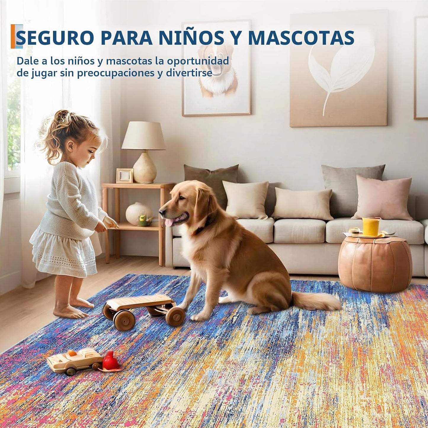 ROYHOME - Alfombra moderna y abstracta para sala de estar de 8 x 10...