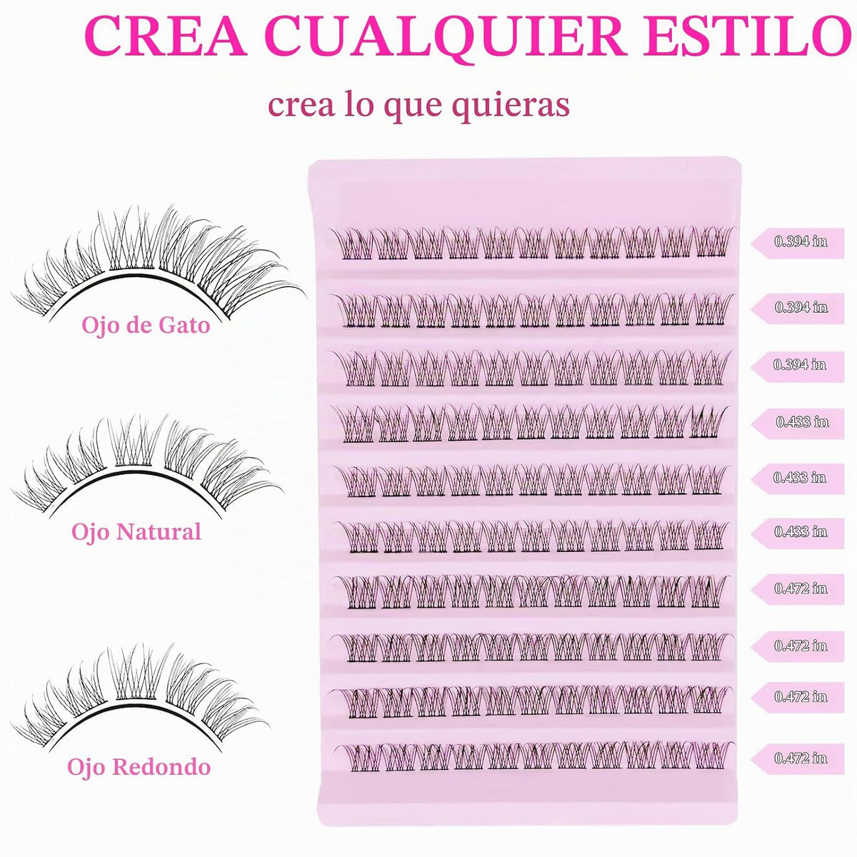 SLSXNL - Extensiones de pestañas rizadas en racimo, naturales y dis...