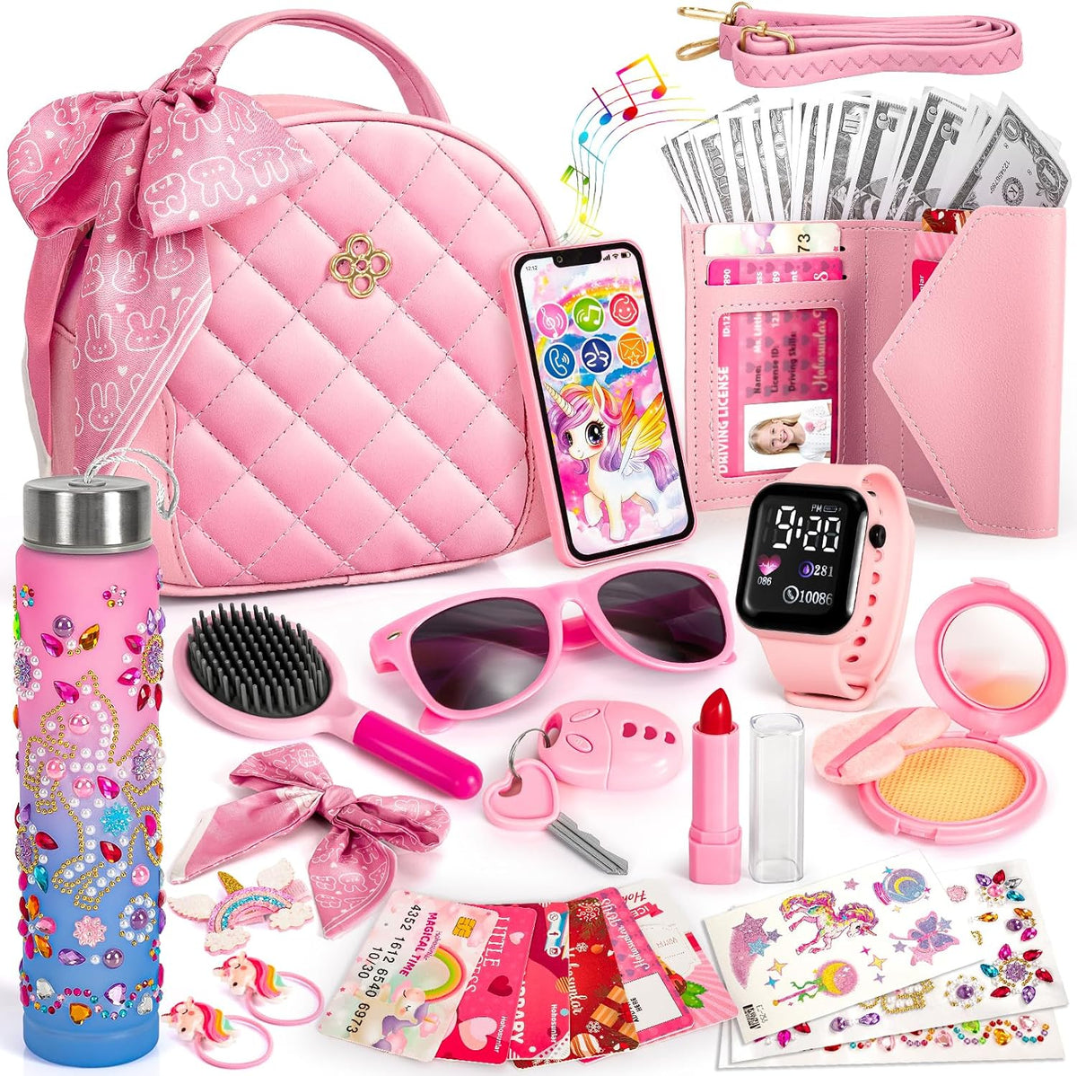 Hohosunlar Bolso de juego para niñas, bolso para niños con maquilla...