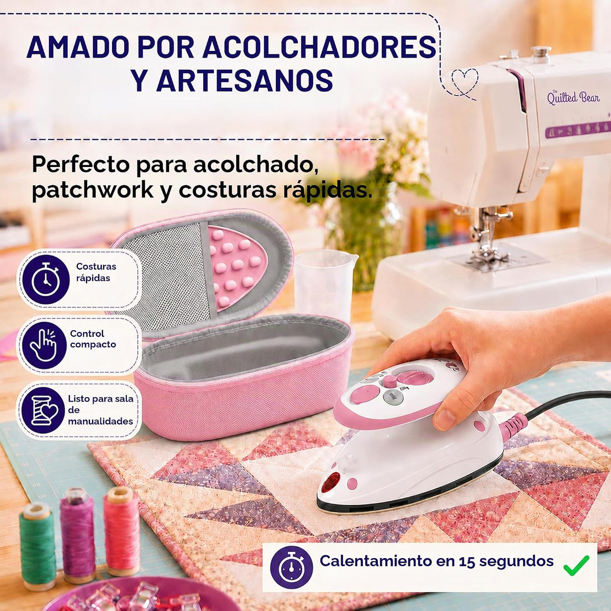 The Quilted Bear Plancha de Vapor Mini Premium \u2013 Plancha de vi...