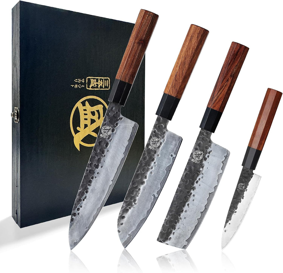 Juego de cuchillos de chef japoneses MITSUMOTO SAKARI 4 piezas, jue...