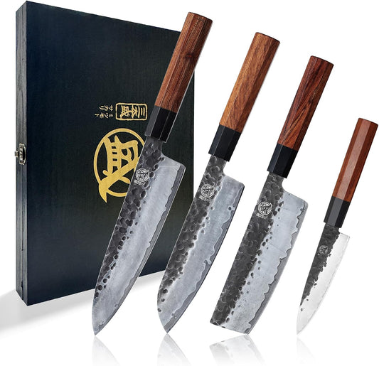 Juego de cuchillos de chef japoneses MITSUMOTO SAKARI 4 piezas, jue...