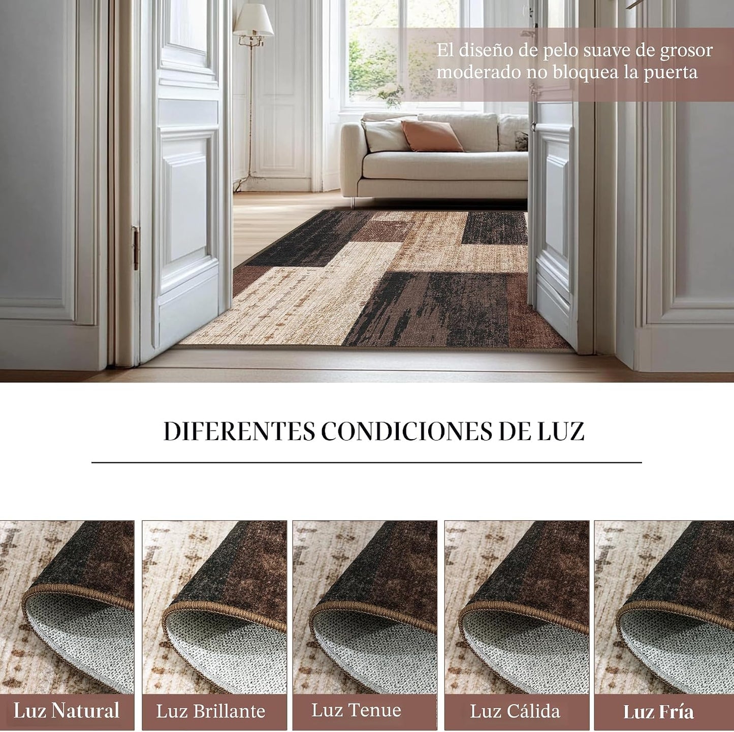 QDUIDU Alfombra moderna de retazos geométricos para interiores para...