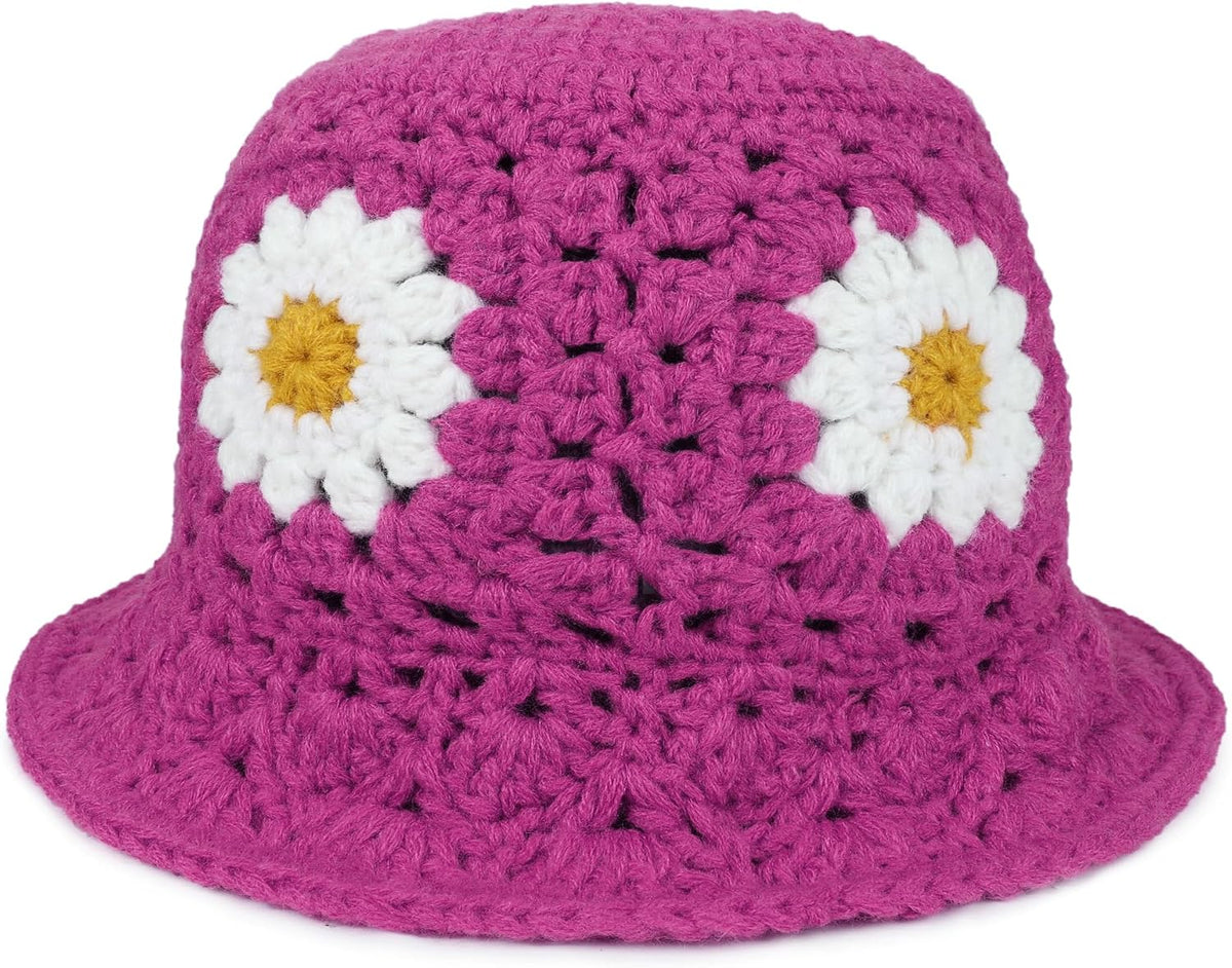 Sombrero de pescador de punto plegable para mujer, diseño de margar...
