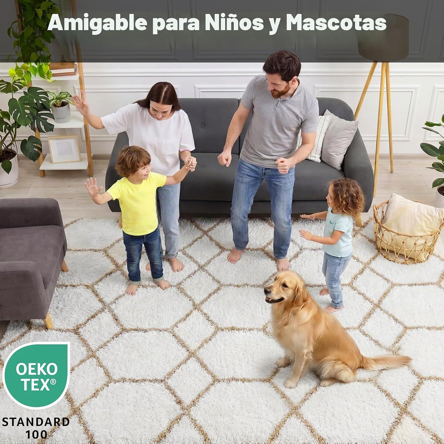 ONASAR - Alfombra geométrica esponjosa, felpa suave, lanuda, bohemi...
