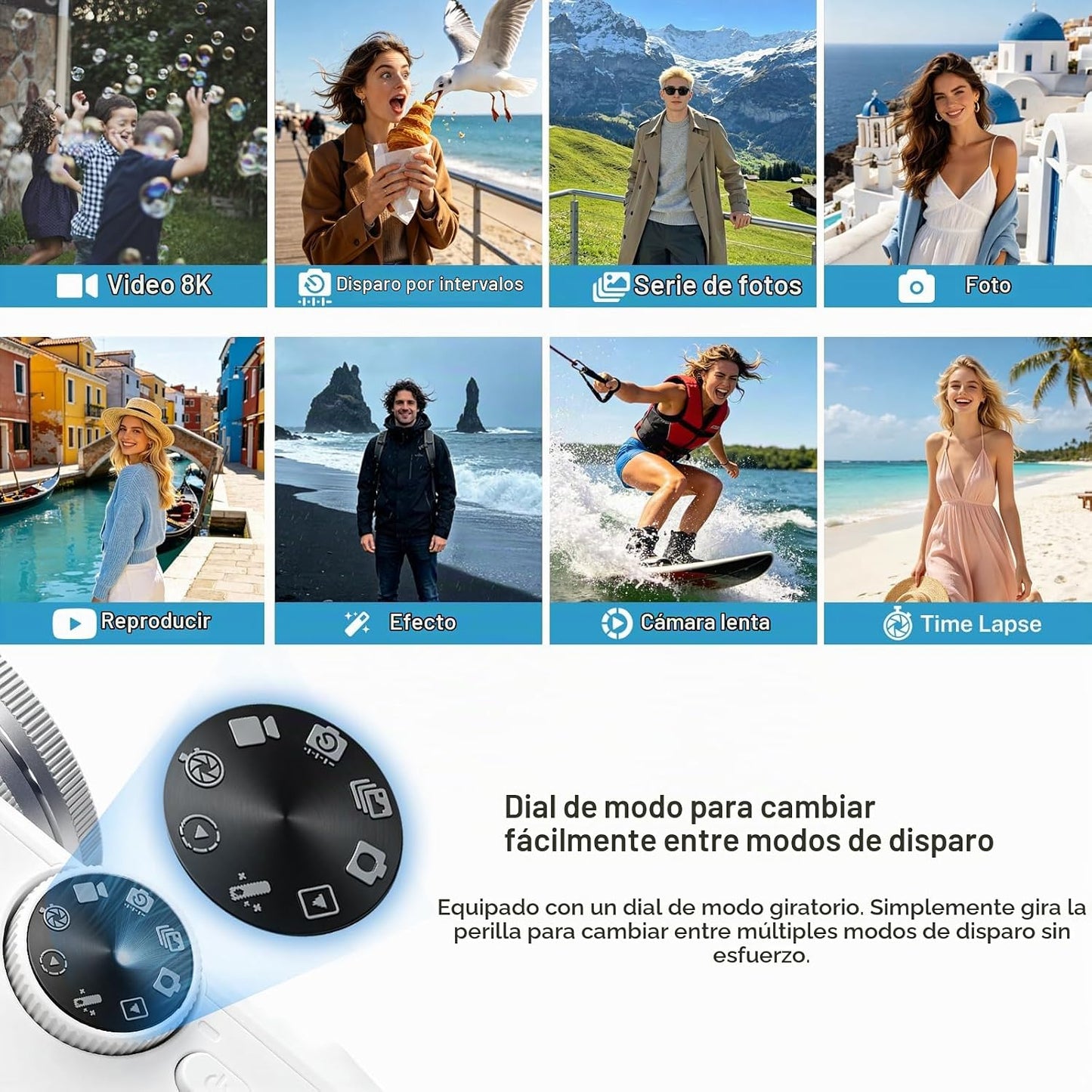 Cámara digital 8K, cámara de enfoque automático de 96 MP con pantal...
