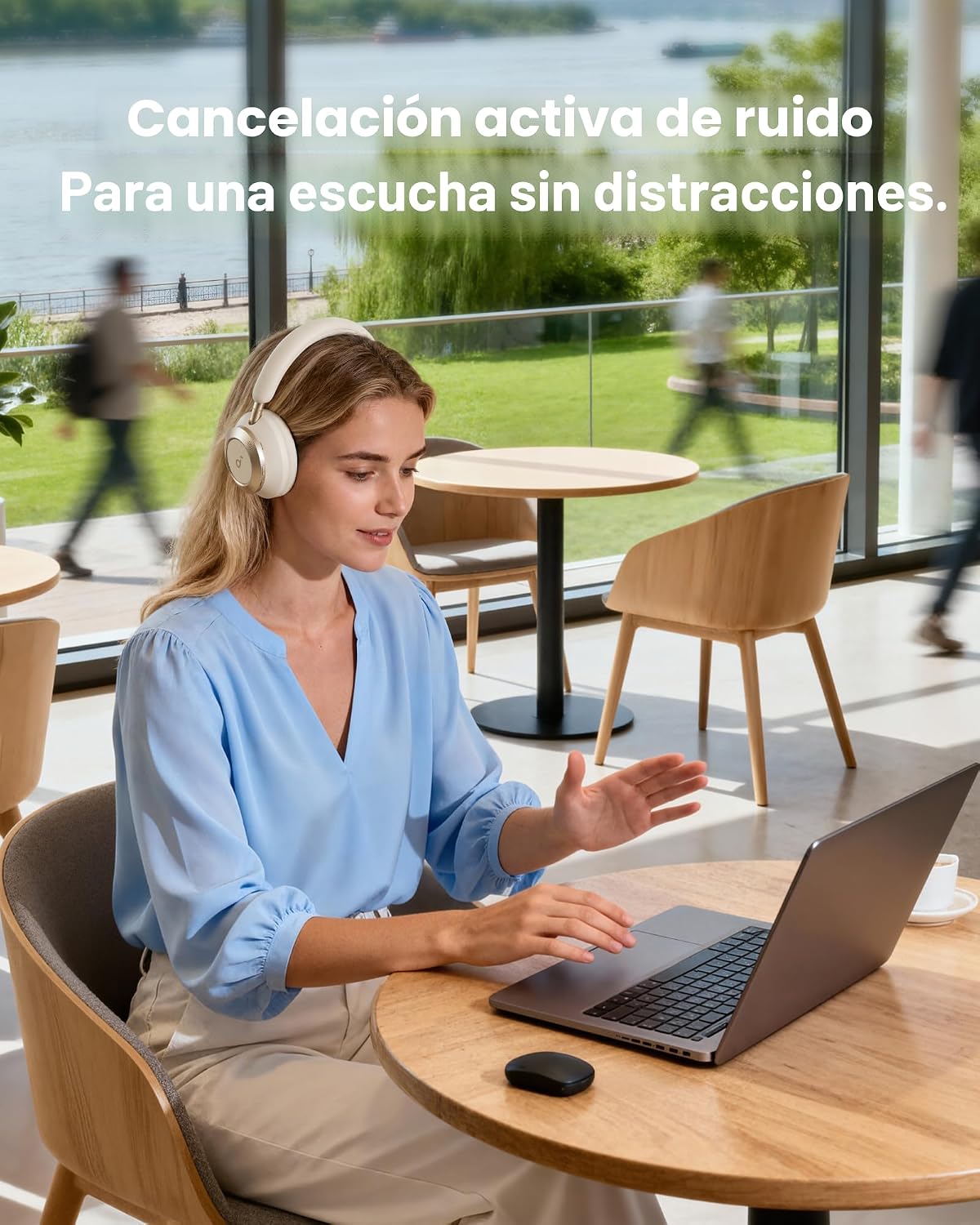 Soundcore Space One Pro, auriculares supraaurales FlexiCurve, auric...