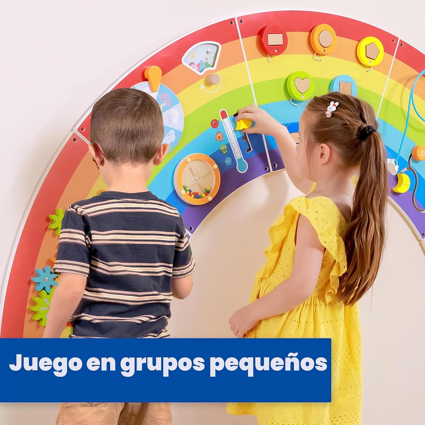 SPARK &amp; WOW Paneles de pared de actividades arcoíris, 10 activi...