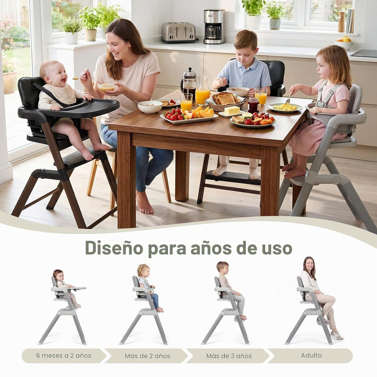 Ezebaby Silla alta para bebés niños pequeños: sillas altas plegable...