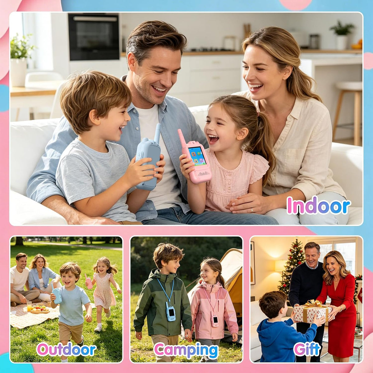 Walkie Talkies para niños con videollamada y cámara, Walkie Talkies...