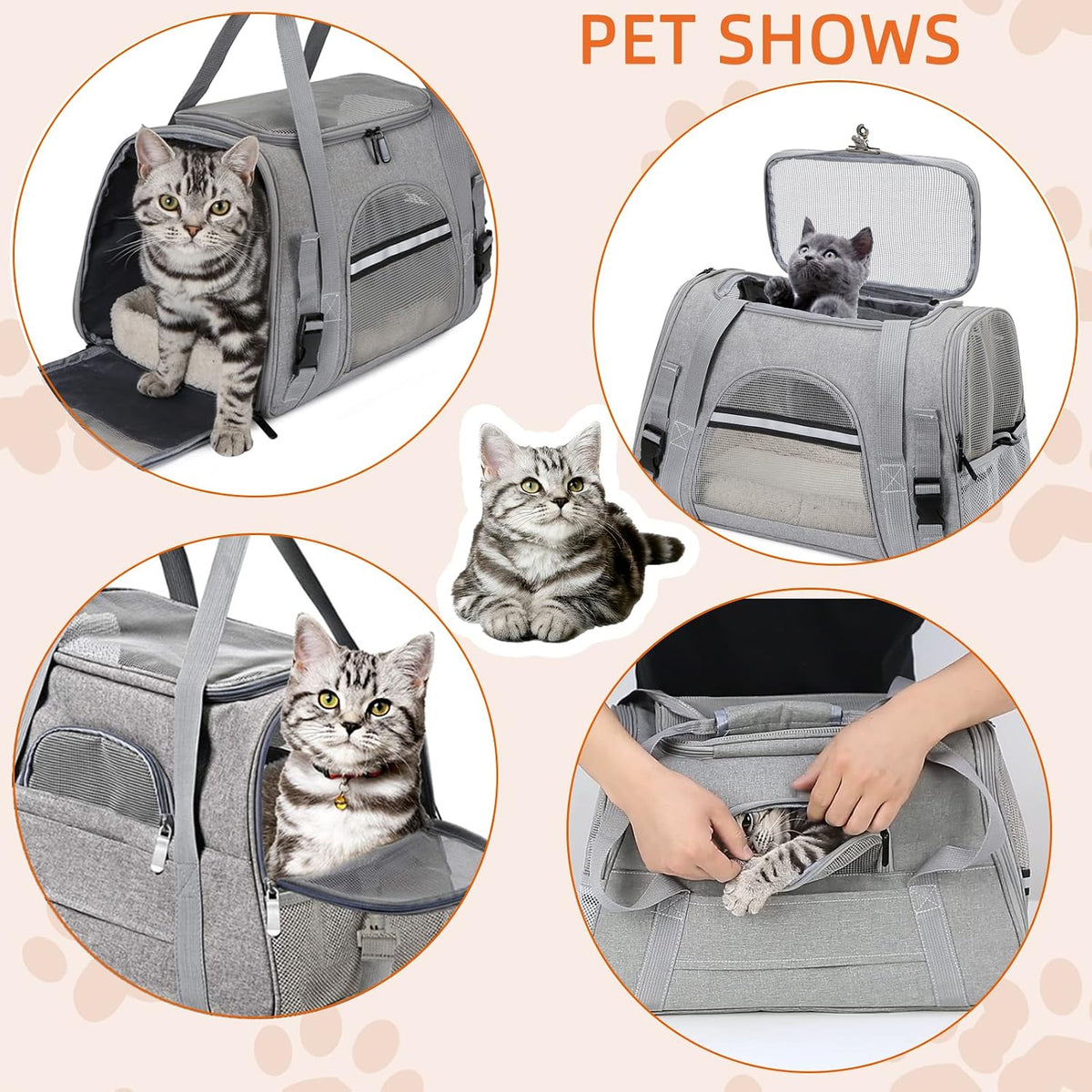 Bolsa de transporte para mascotas aprobada por aerolíneas para gato...