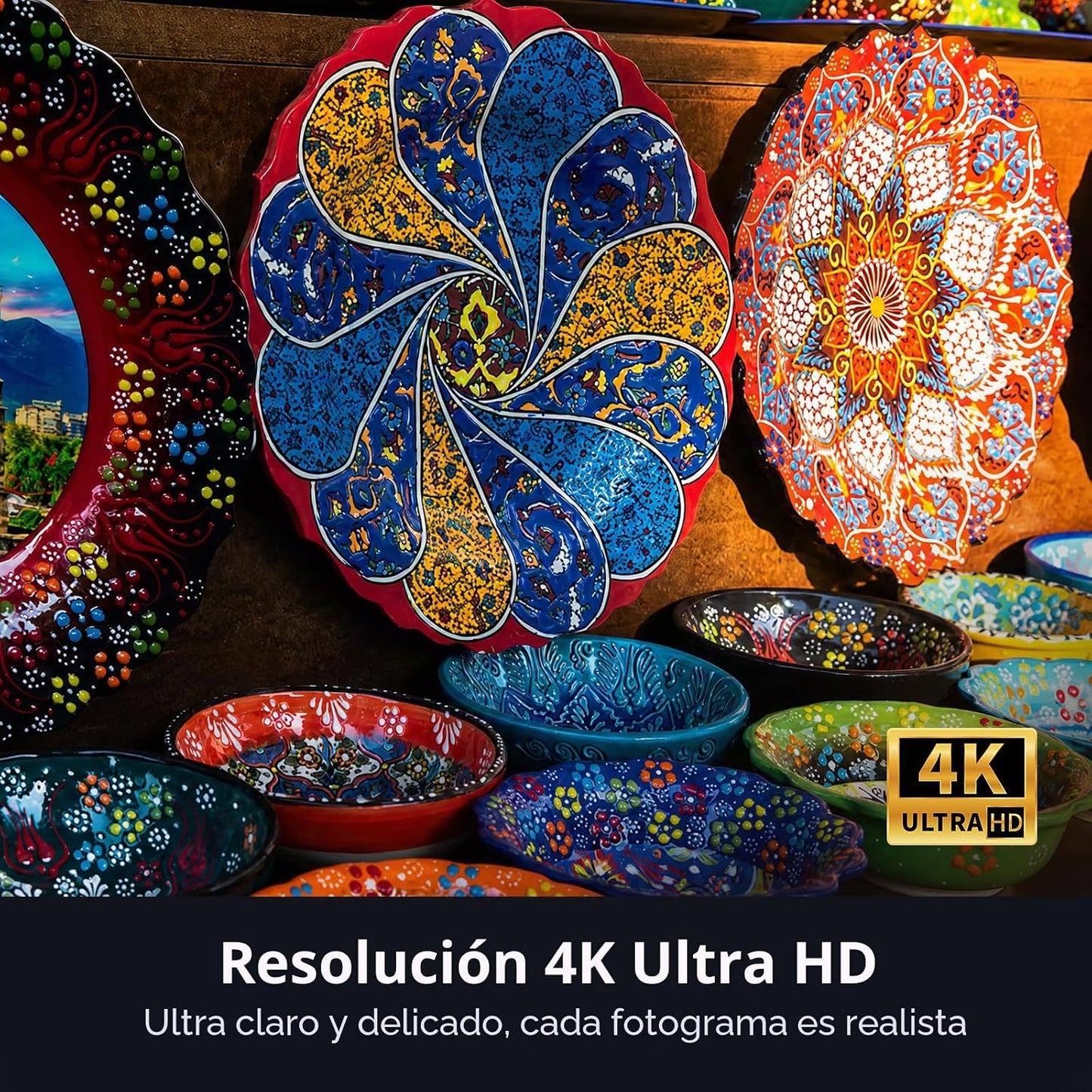 HAPPRUN Proyector para exteriores de 3000 lúmenes ANSI con Google T...