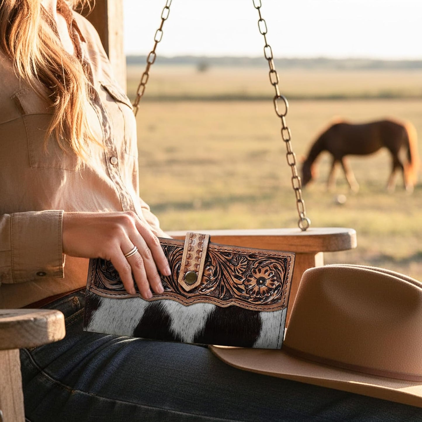 Merbaa Wild West - Cartera de piel de vaca para mujer, la mejor ide...