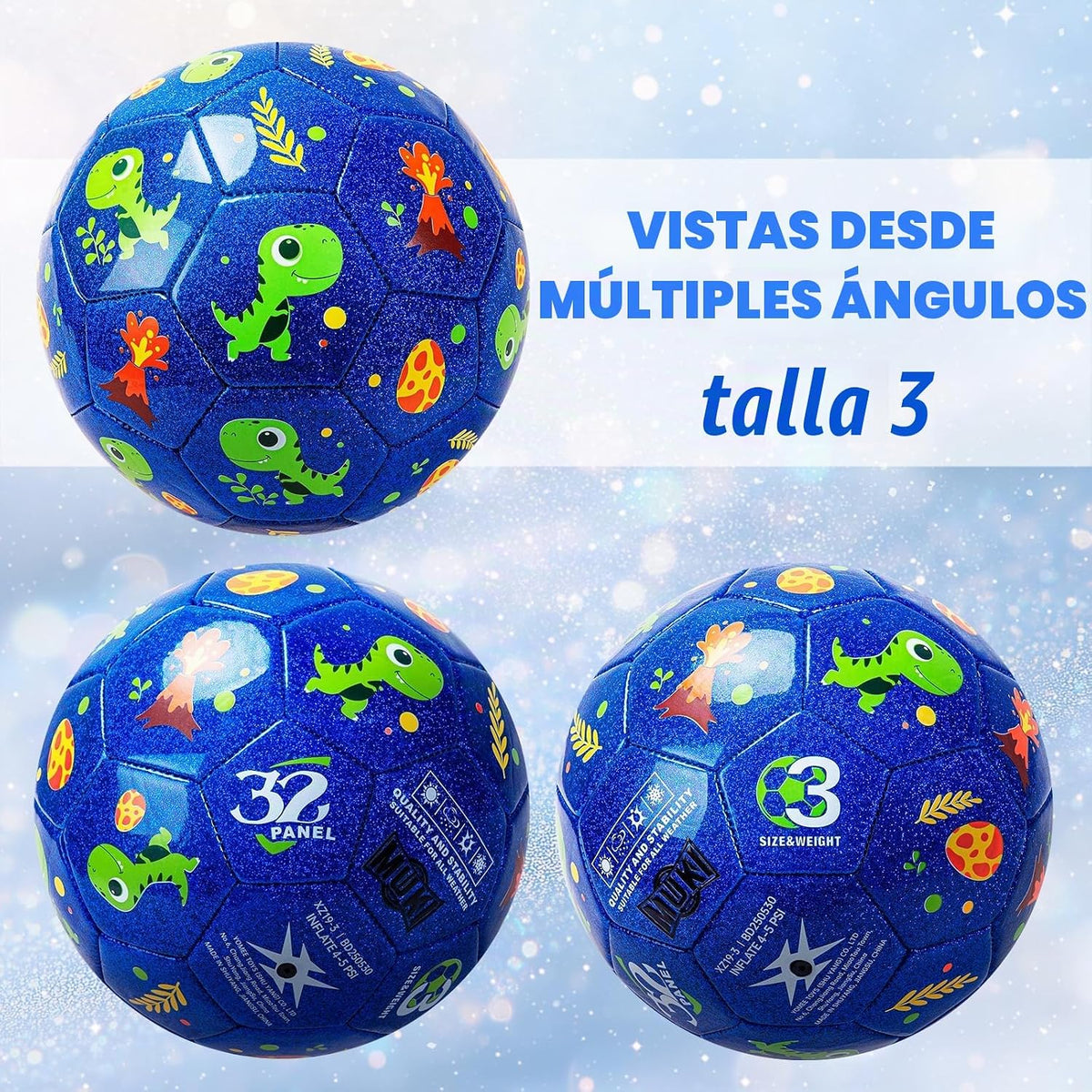 Balón de fútbol tamaño 4, tamaño 3, tamaño 2 con bomba desinflada,...