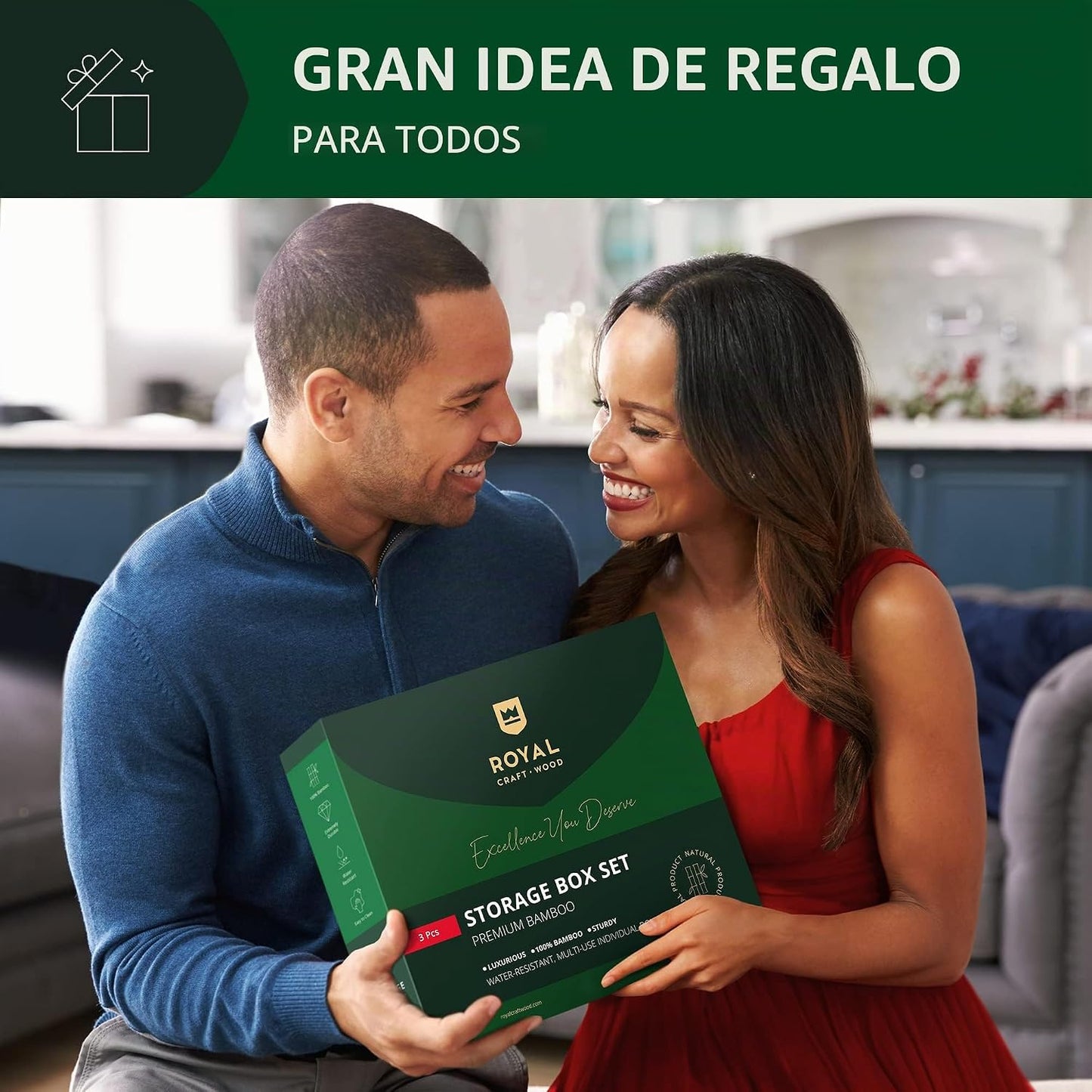 ROYAL CRAFT WOOD Caja organizadora de cajones de bambú de lujo, jue...