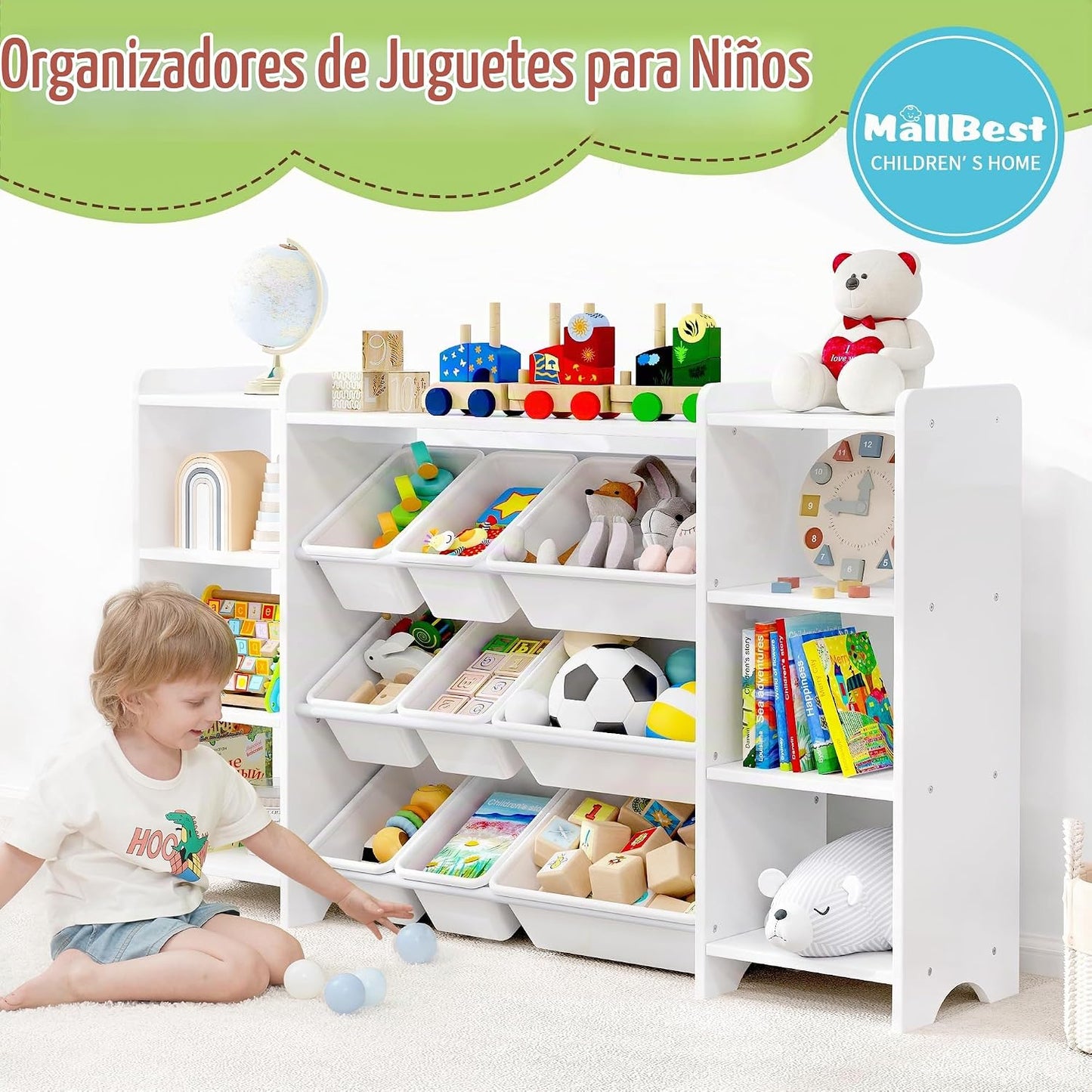 MallBest Estante organizador de almacenamiento de juguetes para niñ...
