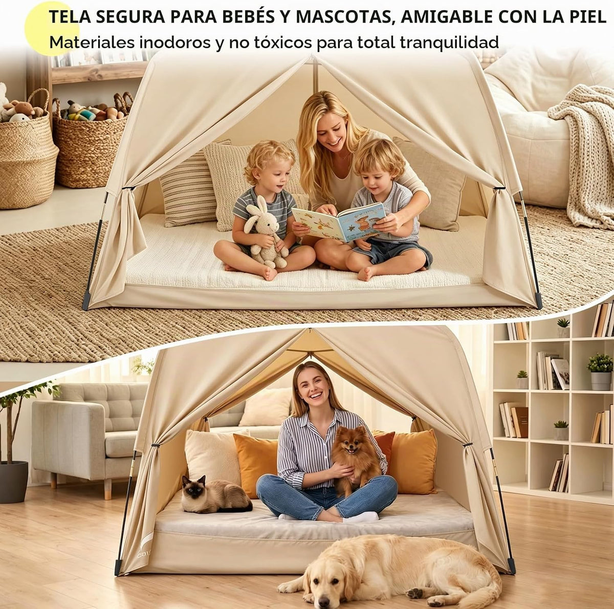 Tienda de campaña con cama individual para niños y adultos, tiendas...