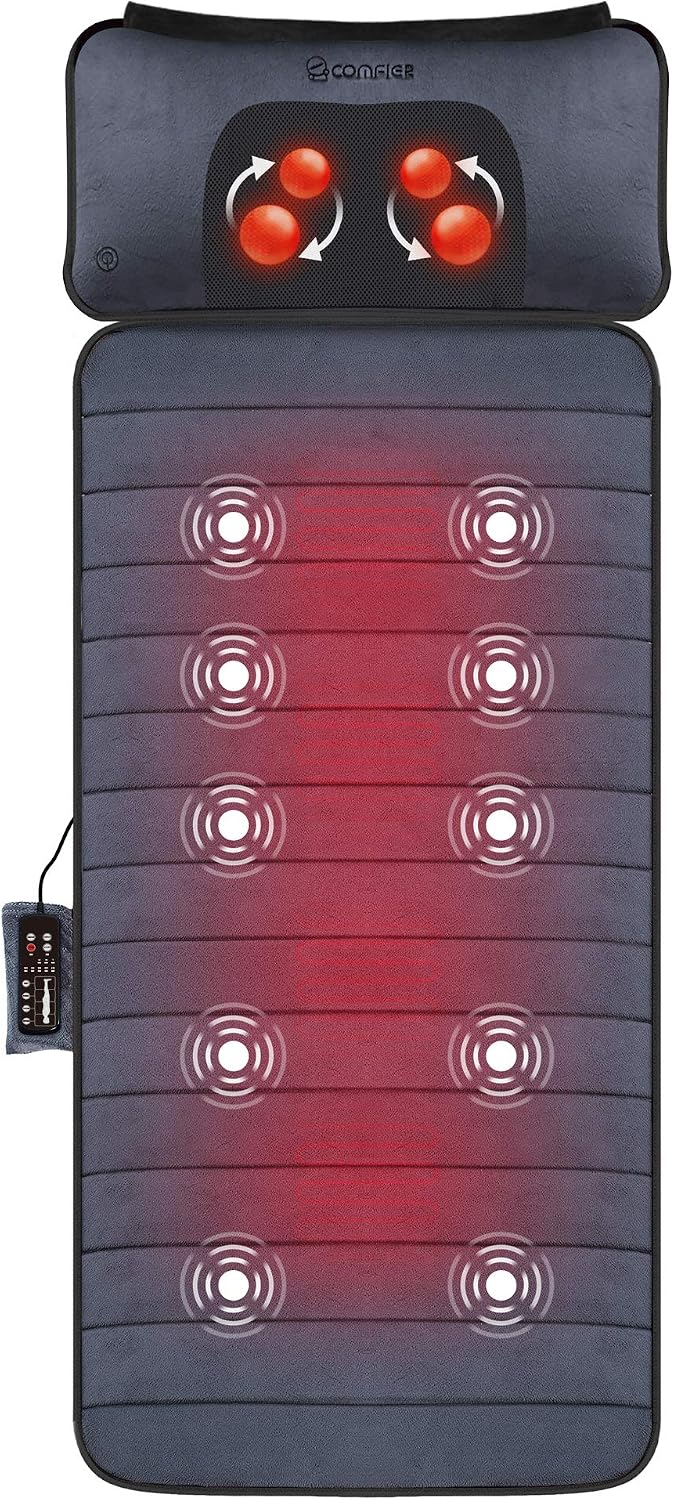 COMFIER Alfombrilla de masaje de cuerpo completo con almohada de cu...