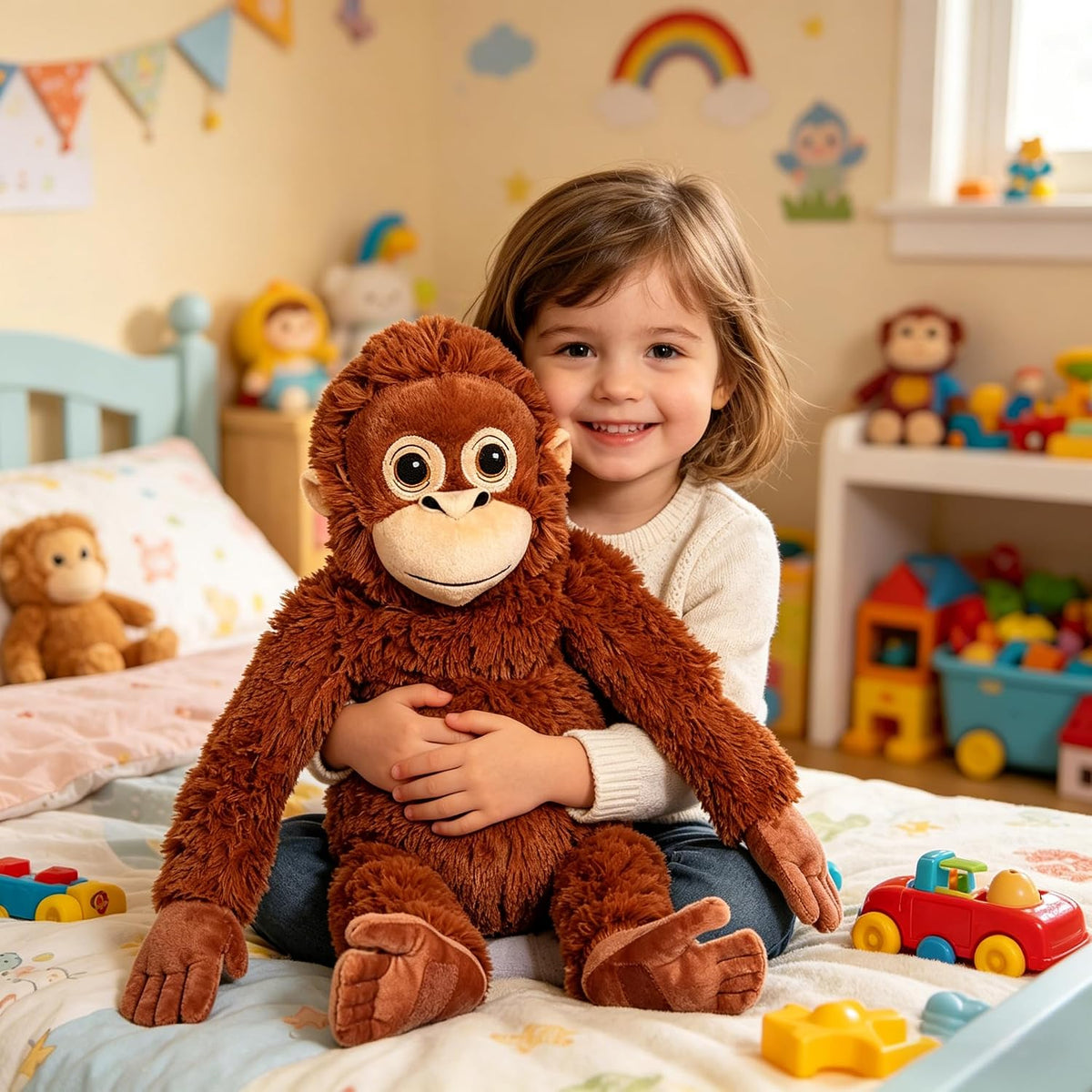 Peluche de mono, gorila de peluche, regalos para niños, cumpleaños,...