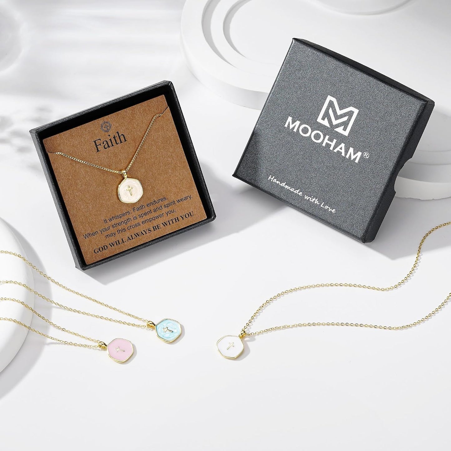 M MOOHAM Regalos de Pascua para mujer, cesta de Pascua, collar de m...