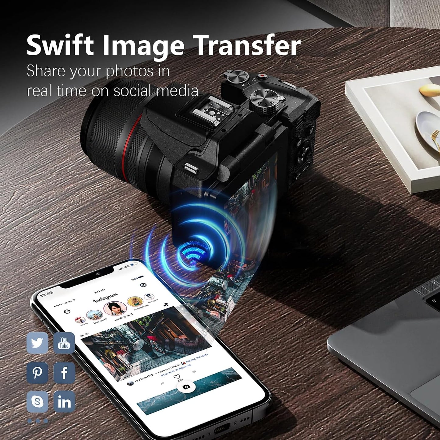 Cámara digital de 8K y 64MP para fotografía, zoom de 48X con modo l...