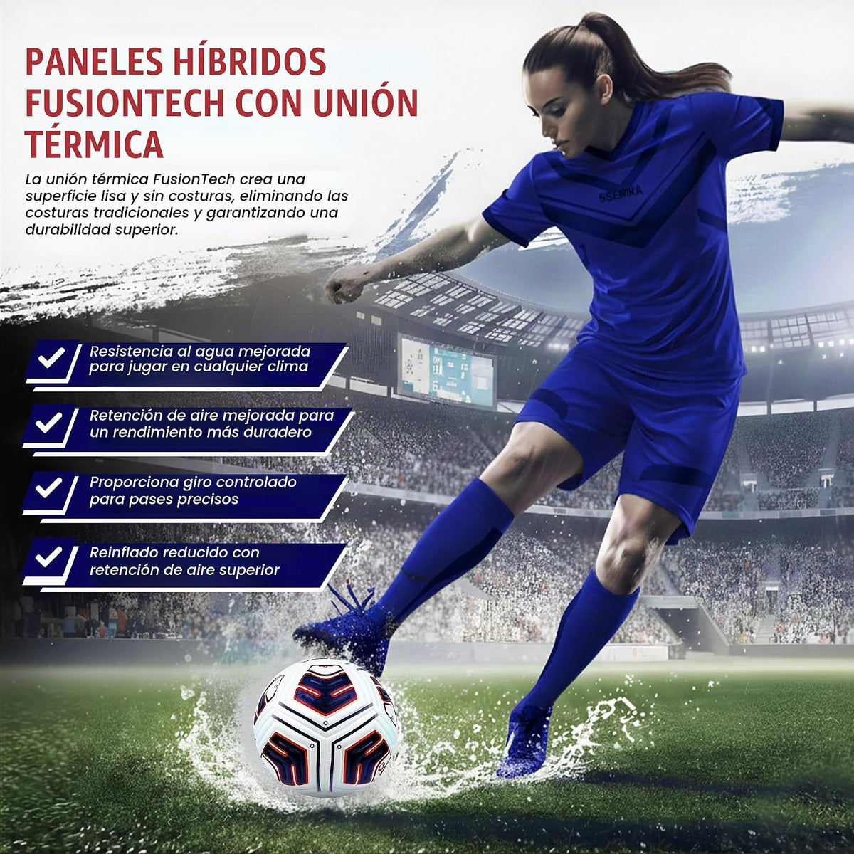 STRIKA Balón de fútbol prémium tamaño 5 y 4 \u2013 Pelota híbrida p...