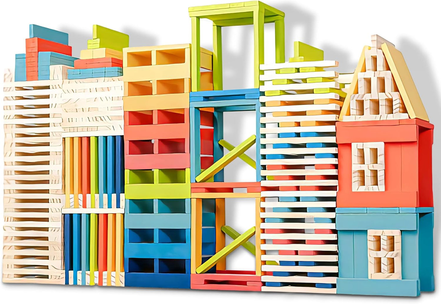 Bloques de construcción gigantes de madera para niños y aulas, 32 t...