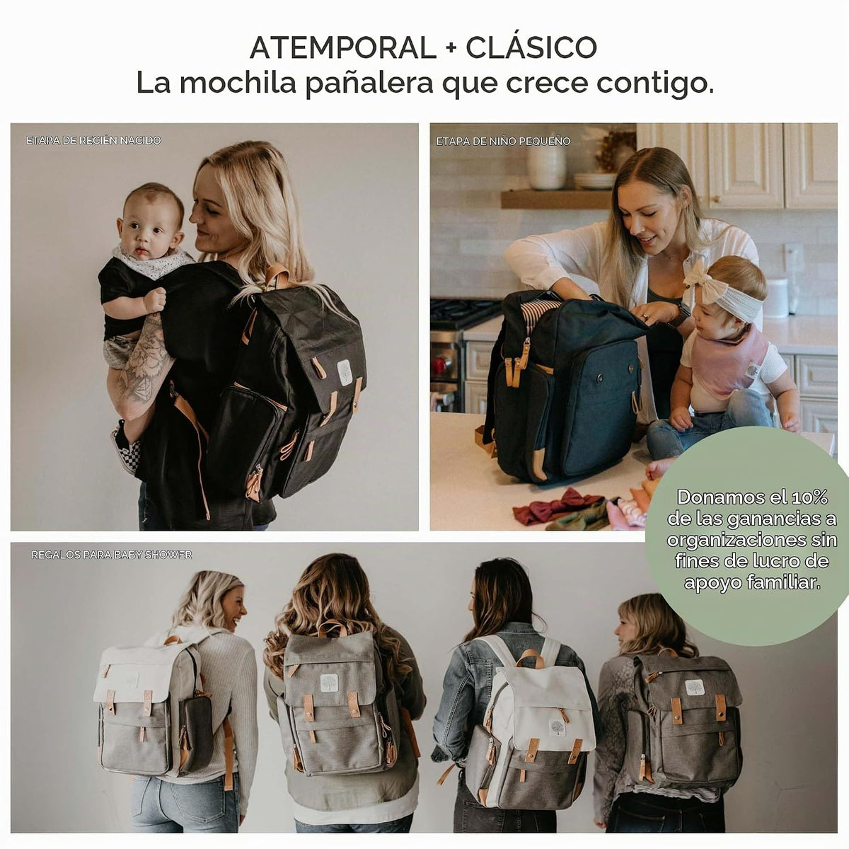 Parker Baby Co. Mochila para pañales - Bolsa de pañales grande con...