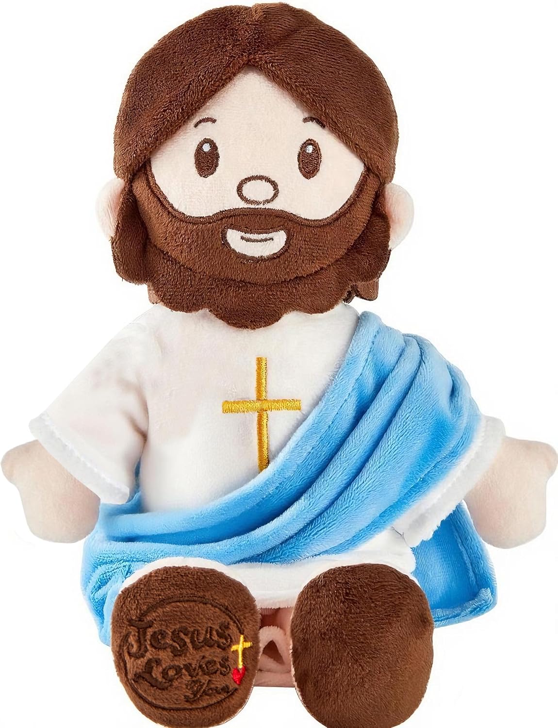 BOKUFLY Muñeco de peluche de Jesús, juguete de peluche relleno cris...