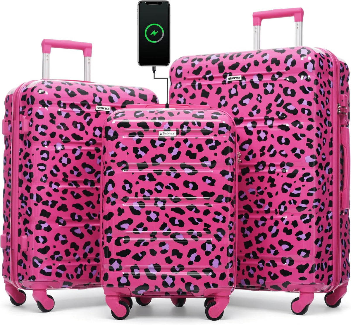 Merax 3 piezas expandible ABS Hardshell equipaje Sets Spinner Wheel...