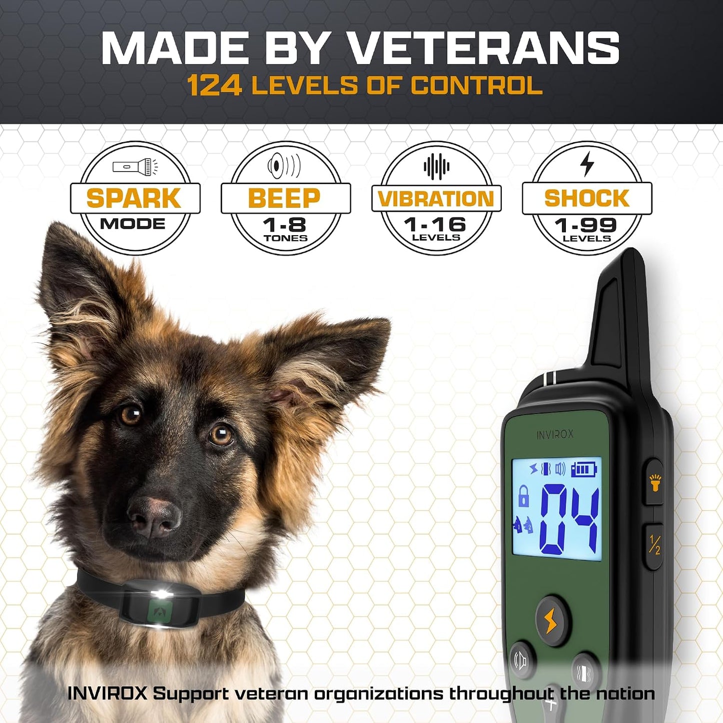 INVIROX Collar de entrenamiento para perros grandes X2 [Spark K9] 1...