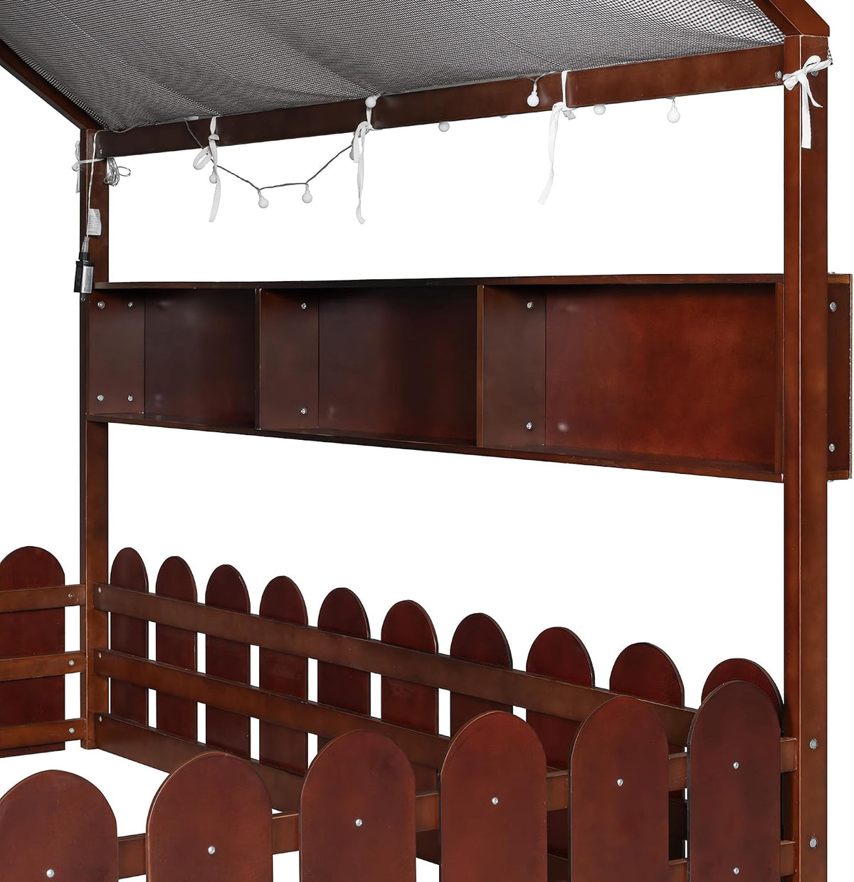 Bellemave Cama de piso de casa completa con riel para niños, camas...